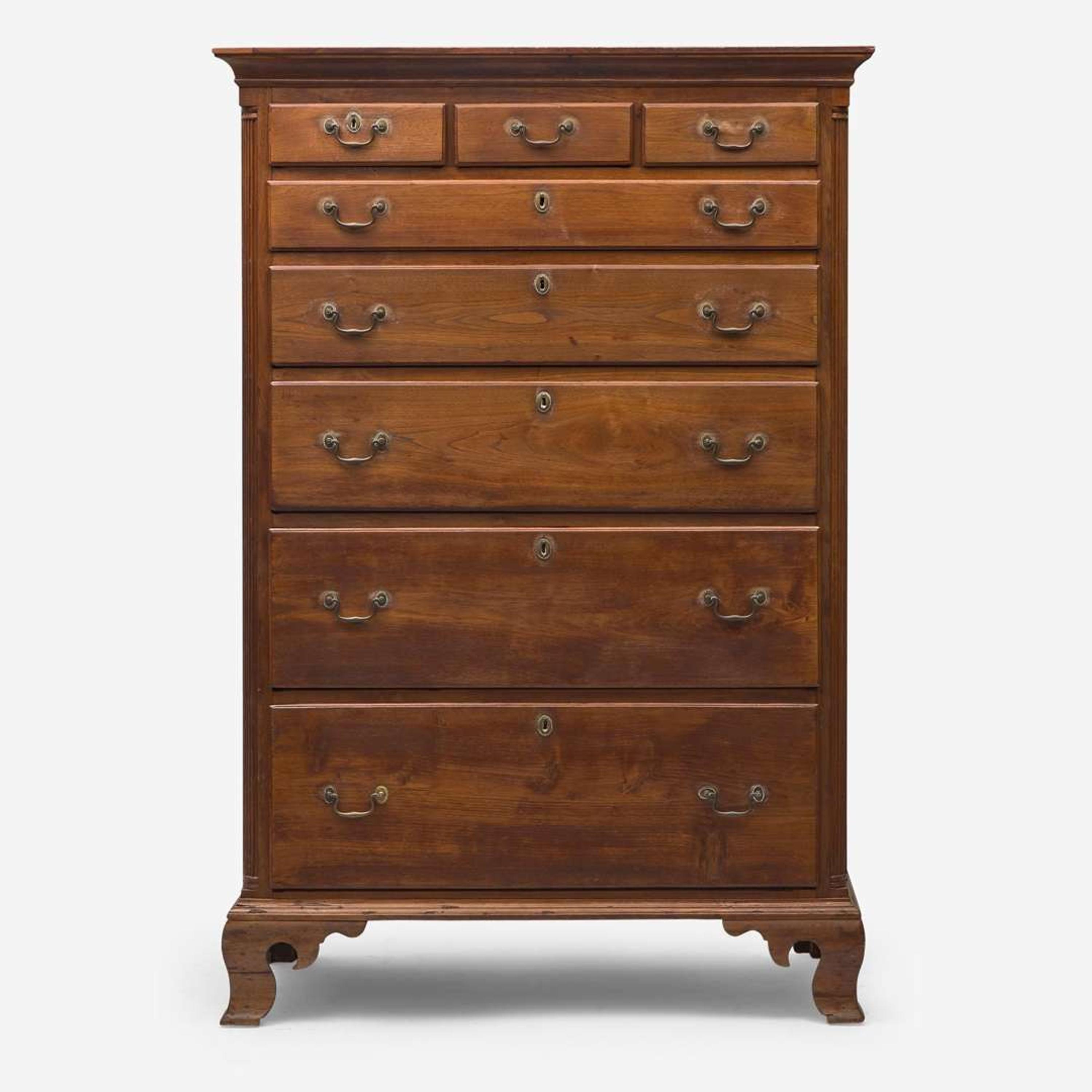 A Chippendale carved walnut tall chest Pennsylvania, late 18th century