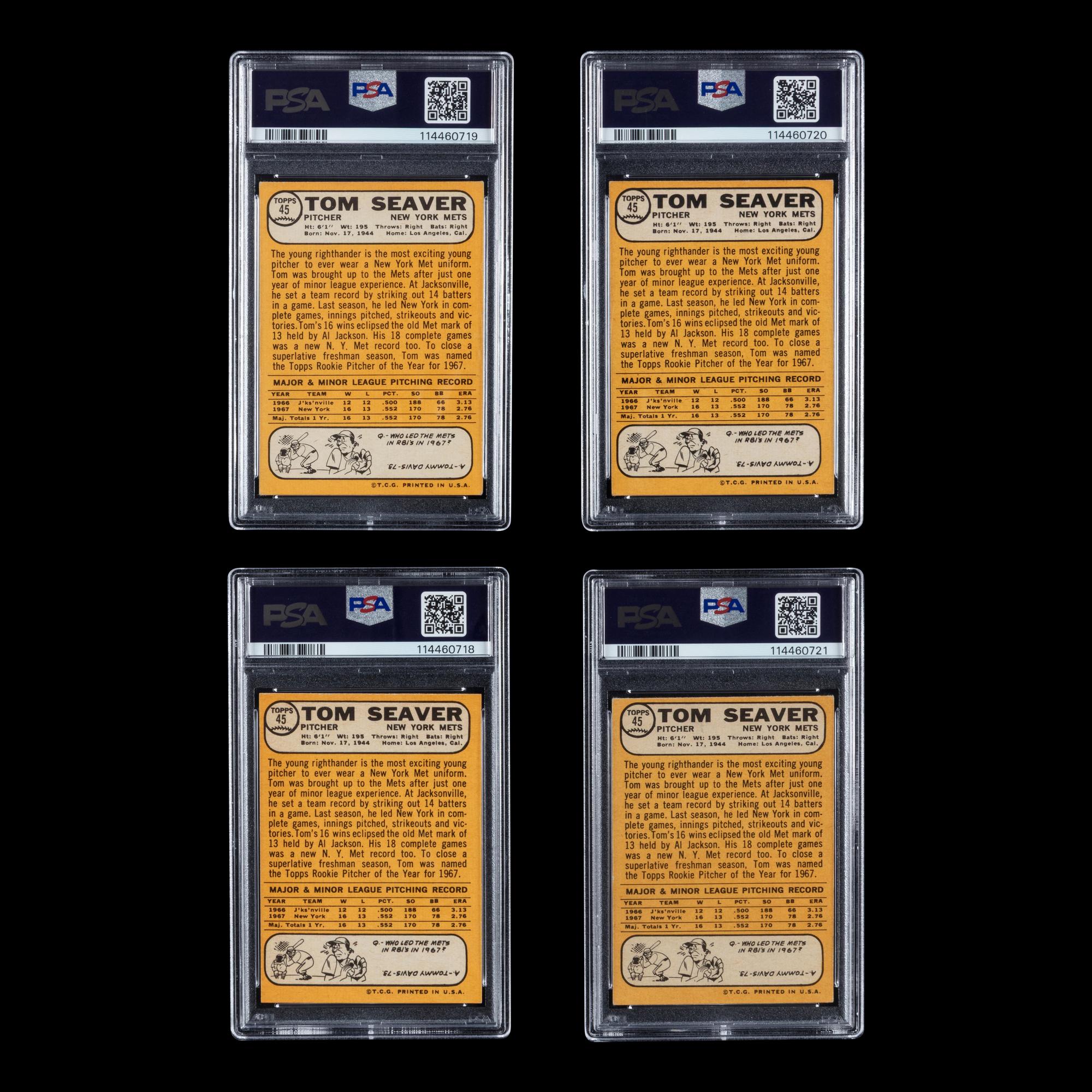 A Collection of PSA Graded 1968 Topps Tom Seaver Baseball Cards No. 45