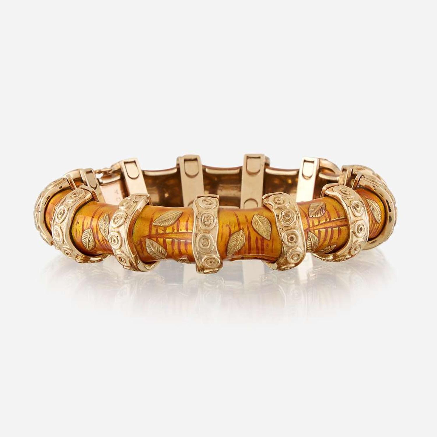 An eighteen karat gold and enamel bracelet, Van Cleef & Arpels