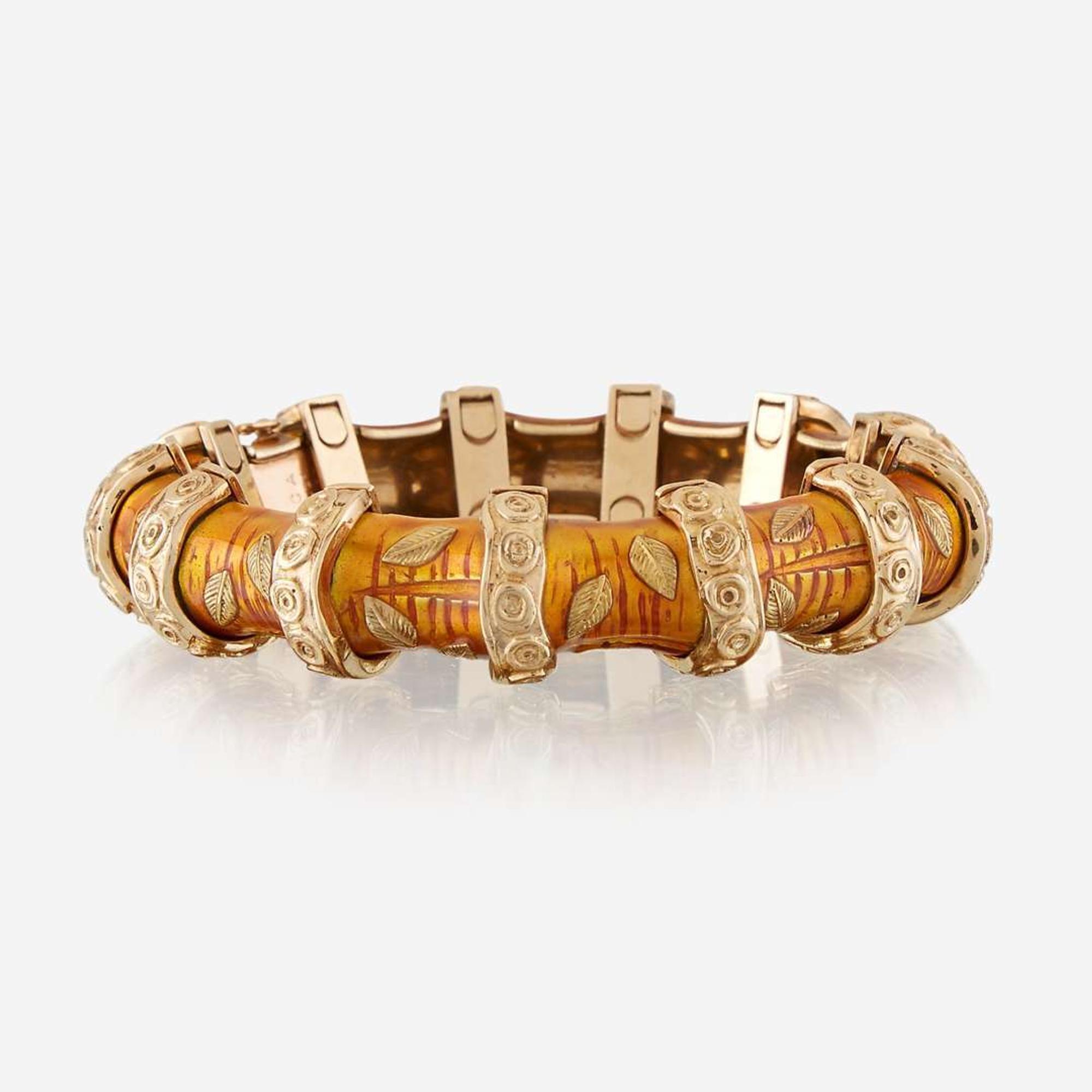 An eighteen karat gold and enamel bracelet, Van Cleef & Arpels