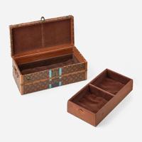 A Louis Vuitton Monogrammed Canvas "Malle Fleurs" Miniature Trunk French, c.1910