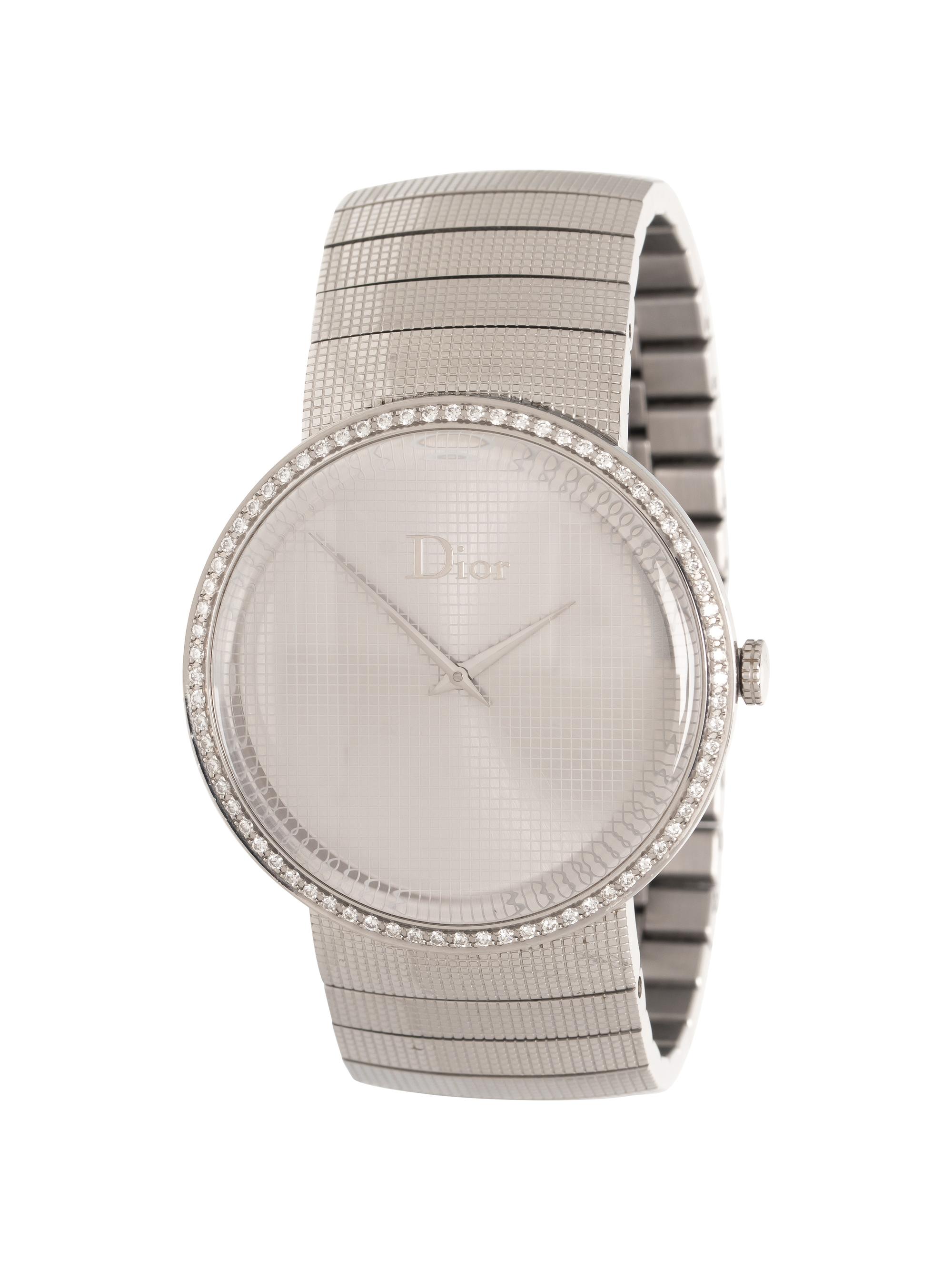 DIOR, STAINLESS STEEL AND DIAMOND 'LA D DE DIOR' WATCH