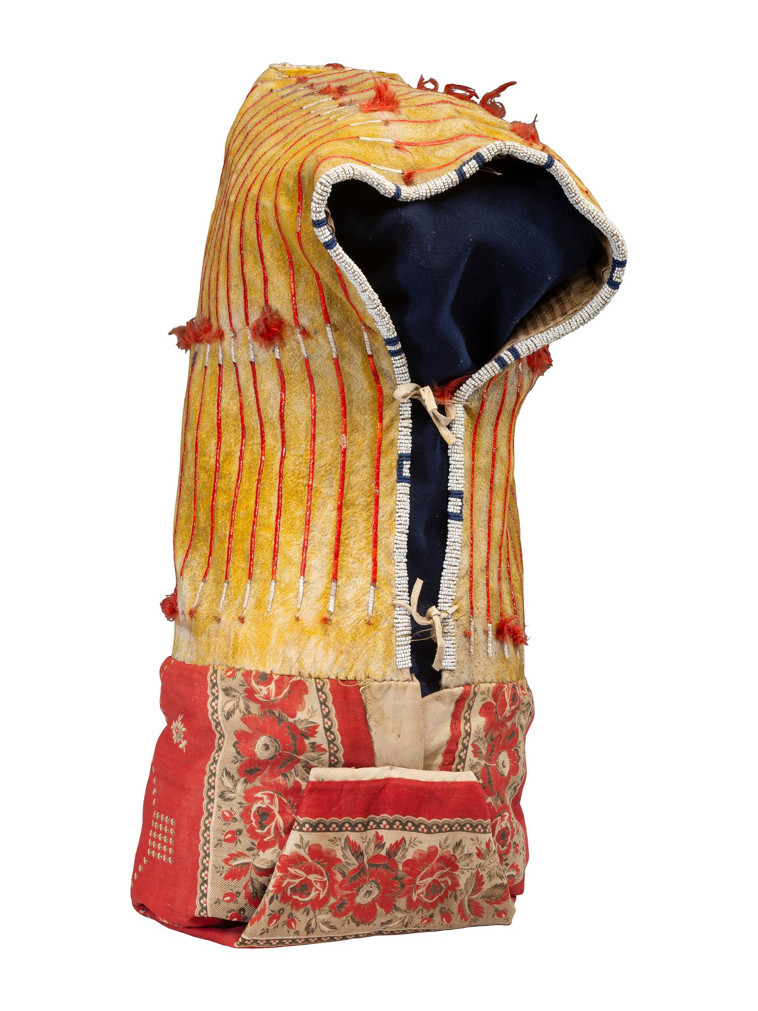 Northern Plains Quilled and Beaded Hide Cradle