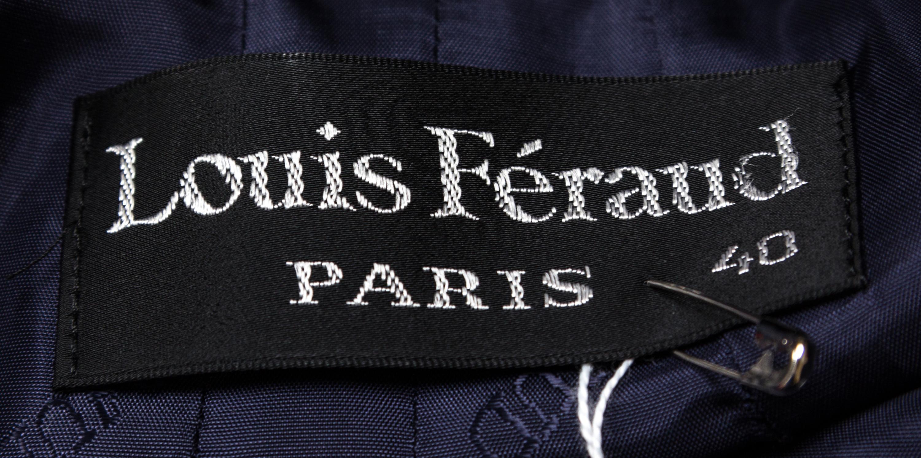 A Louis Feraud Navy Swing Coat, Size 40.
