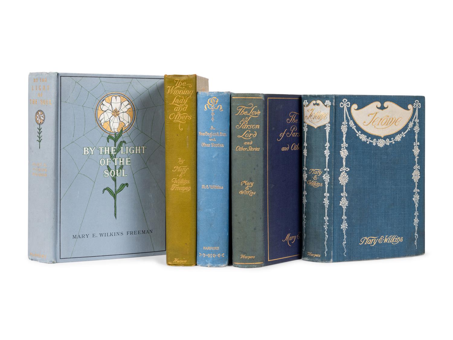 [PUBLISHER'S TRADE BINDINGS - AMERICAN]. A group of 5 works written by Mary E. Wilkins (1852-1926) in fine bindings designed for Harpers.