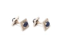 SAPPHIRE AND DIAMOND CUFFLINKS
