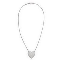 Diamond and White Gold Heart Pendant Necklace