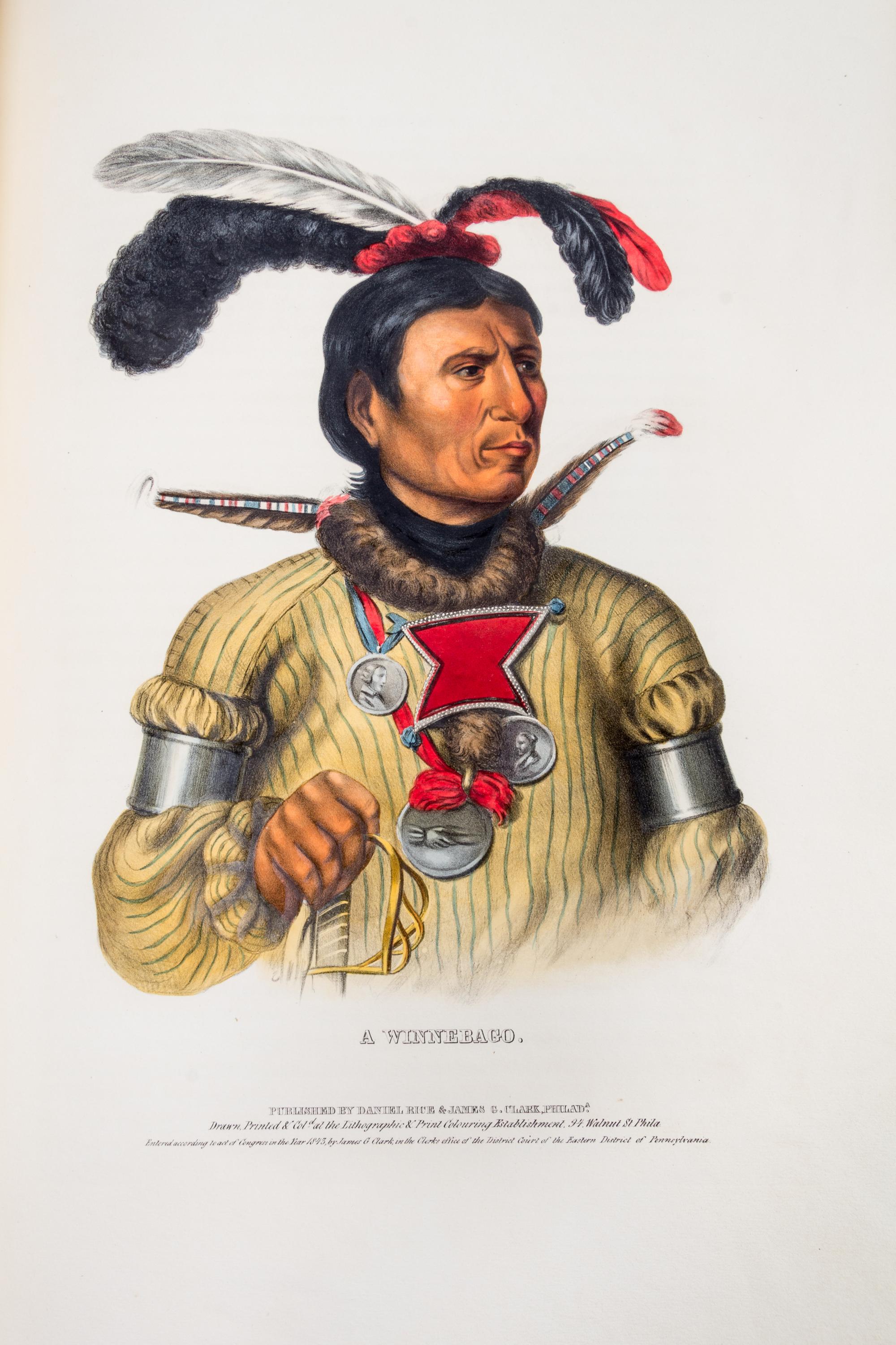 MCKENNEY AND HALL. History of the Indian Tribes of North America. Philadelphia, 1836, 1842 and 1844. 3 vols. with 120 plates