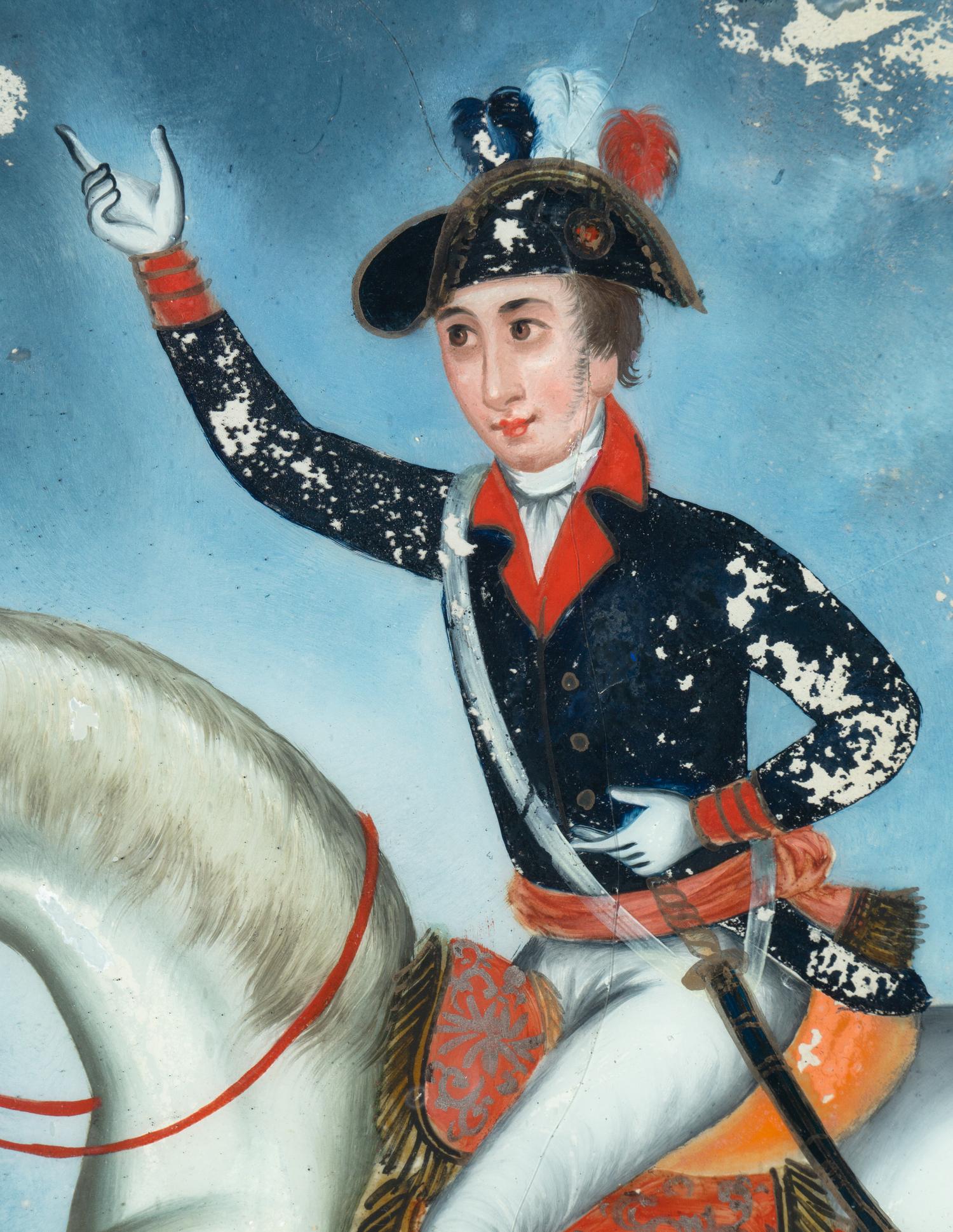 A Reverse-Painted Glass Portrait