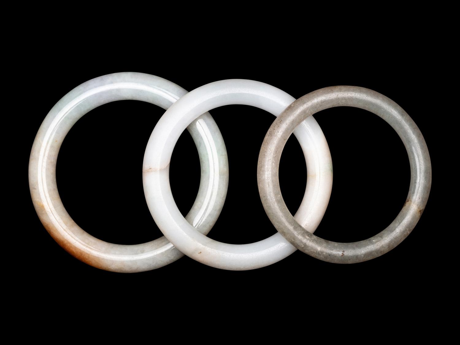 Three Chinese Hardstone Bangles