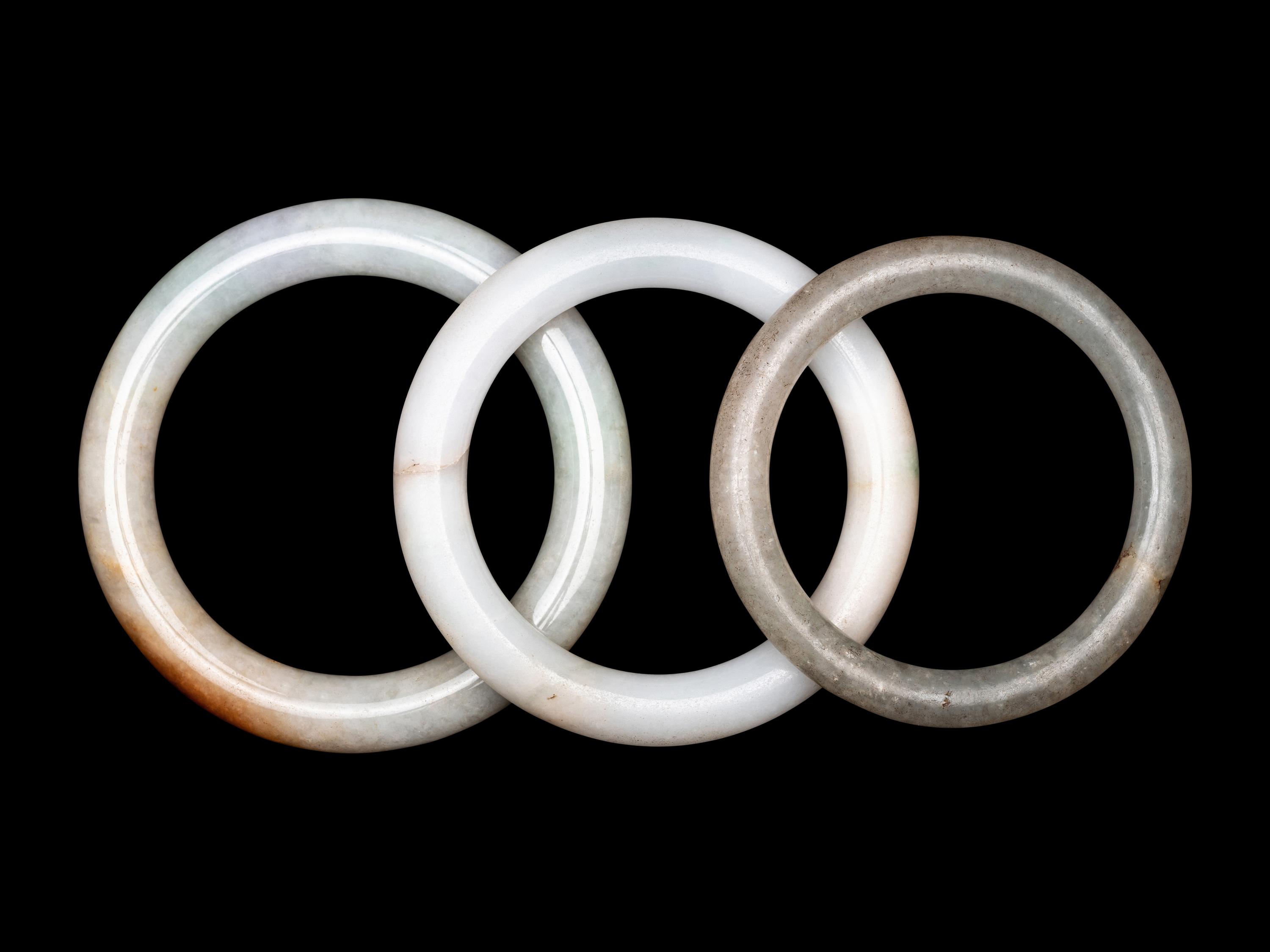 Three Chinese Hardstone Bangles