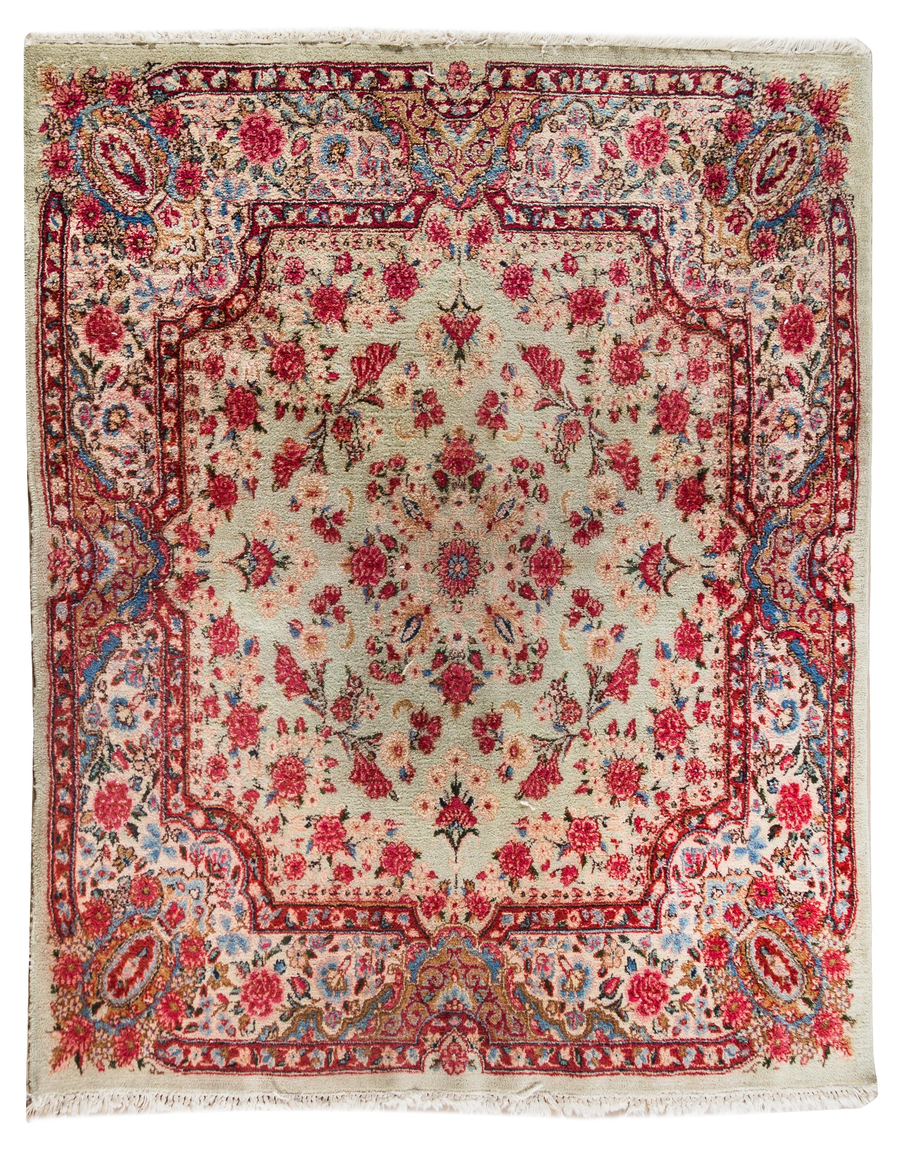 A Kirman Wool Rug 4 feet 3 inches x 3 feet 10 1/2 inches. — MID-20TH CENTURY