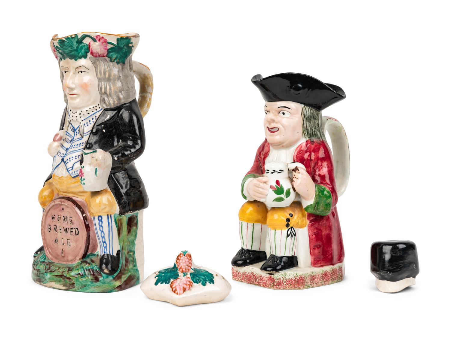 A "Home Brewed Ale" Landlord Toby Jug and a Davenport Pottery Toby Jug