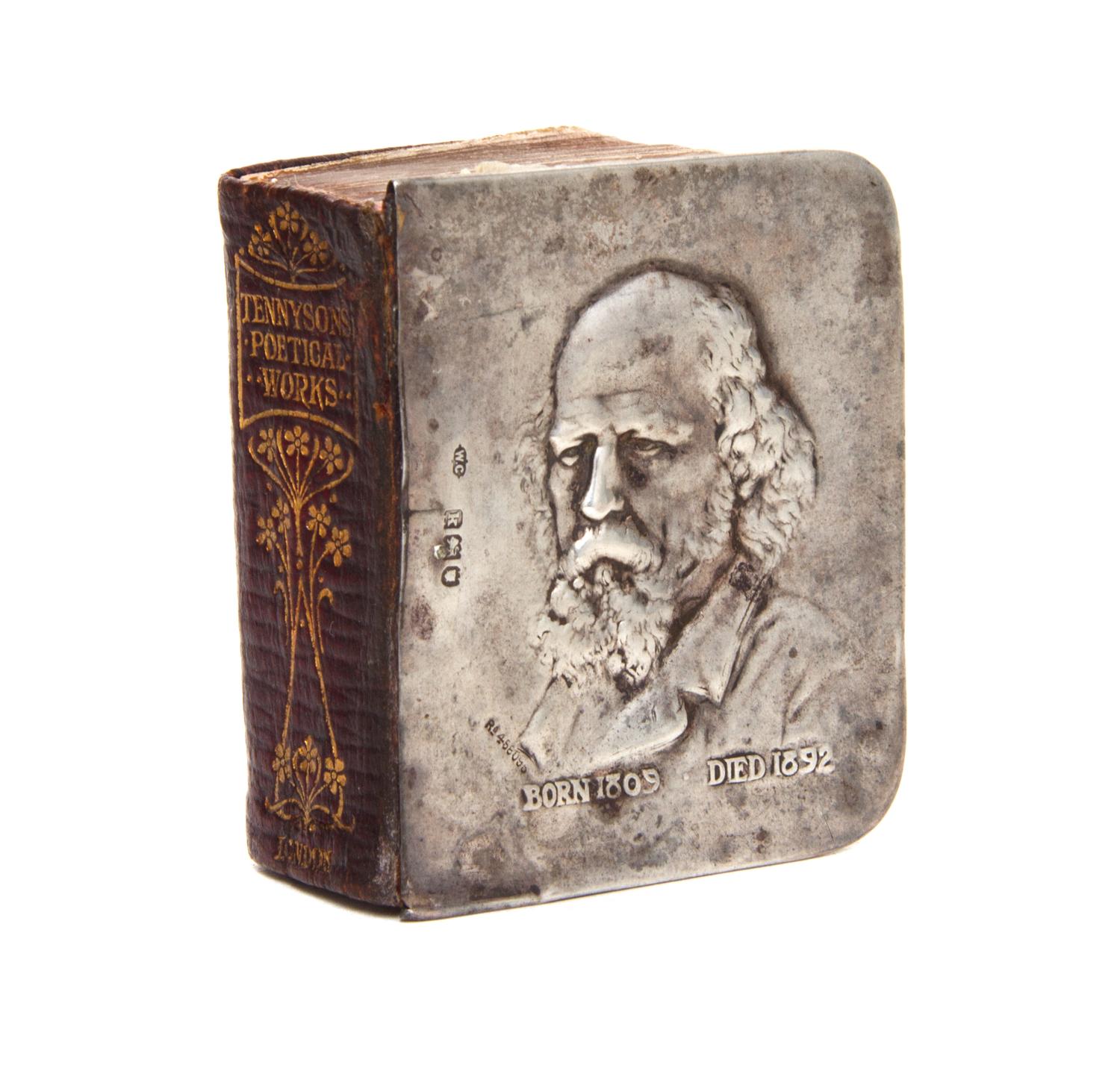 An English Silver Mounted Miniature Book, William Comyns & Sons, London, 1905, The Poetical Works of Alfred Tennyson, the cover stamped