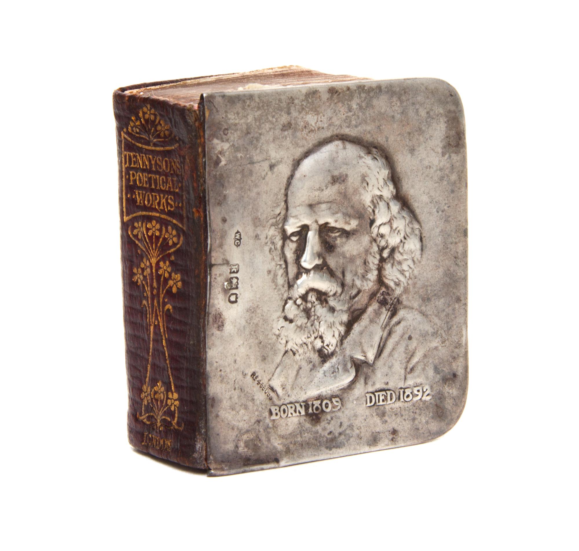 An English Silver Mounted Miniature Book, William Comyns & Sons, London, 1905, The Poetical Works of Alfred Tennyson, the cover stamped