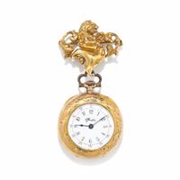 TIFFANY & CO., ART NOUVEAU, GOLD LAPEL WATCH