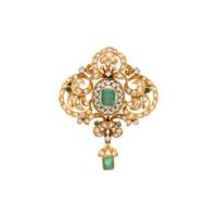 EMERALD AND DIAMOND PENDANT/BROOCH