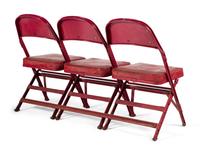 A Row of Three Michael Jordan Rookie / Early NBA Career Era Chicago Bulls Chicago Stadium Courtside Seat Chairs