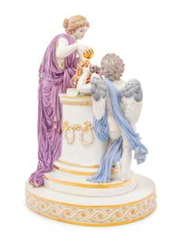 A Meissen Porcelain Figural Group of Sacrifice and Friendship