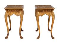 A Pair of Louis XV Style Giltwood Console Tables
