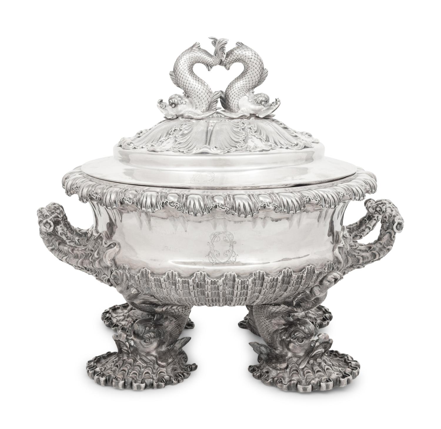 A Paul Storr Silver Sea-Themed Tureen and Cover