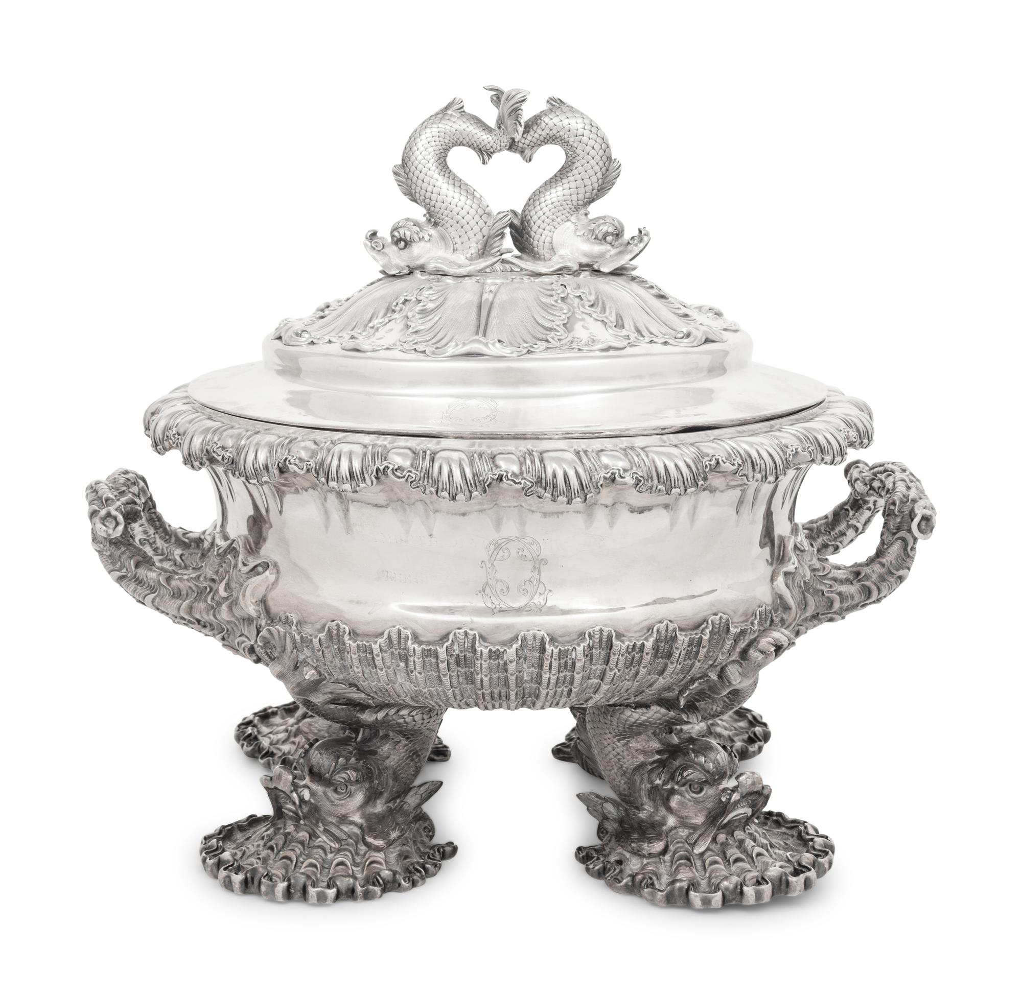 A Paul Storr Silver Sea-Themed Tureen and Cover
