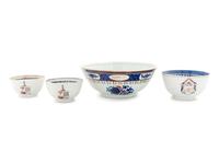 Four Chinese Export Porcelain Bowls