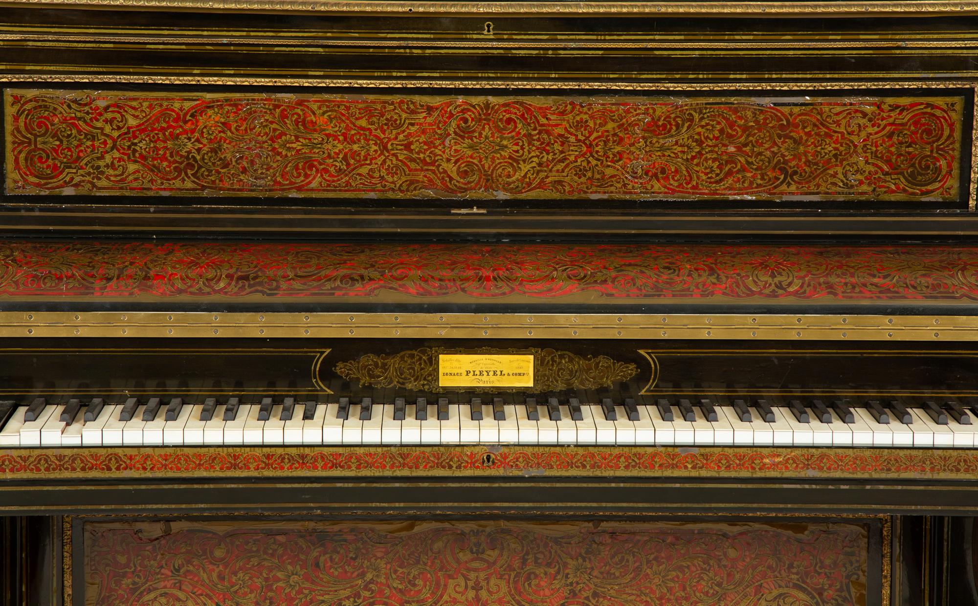 A Napoleon III Boulle Marquetry Upright Piano