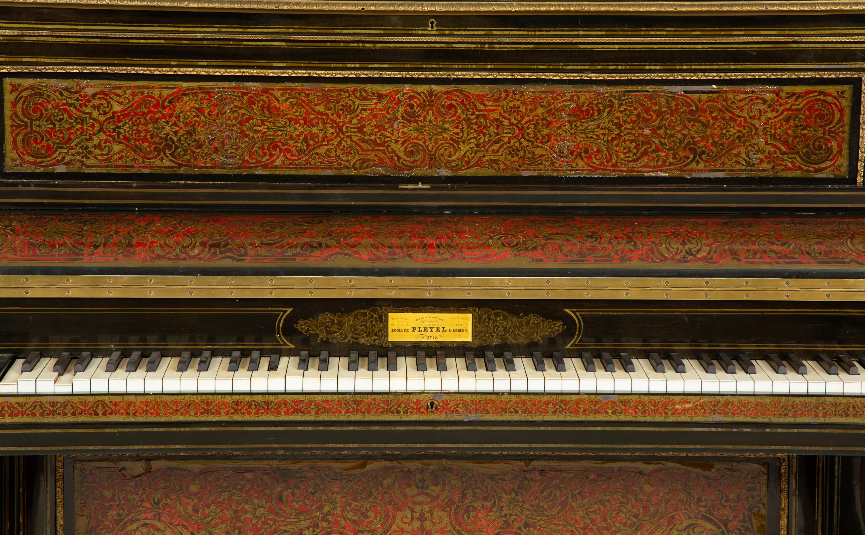 A Napoleon III Boulle Marquetry Upright Piano