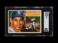 A 1956 Topps Ted Williams Baseball Card No. 5 Gray Back (SGC 4 VG/EX)