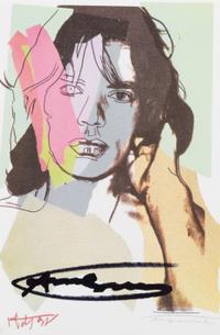 Andy Warhol, (American, 1928-1987), Mick Jagger, 1975 (set of ten announcement cards with cover published by Castelli Graphics for the