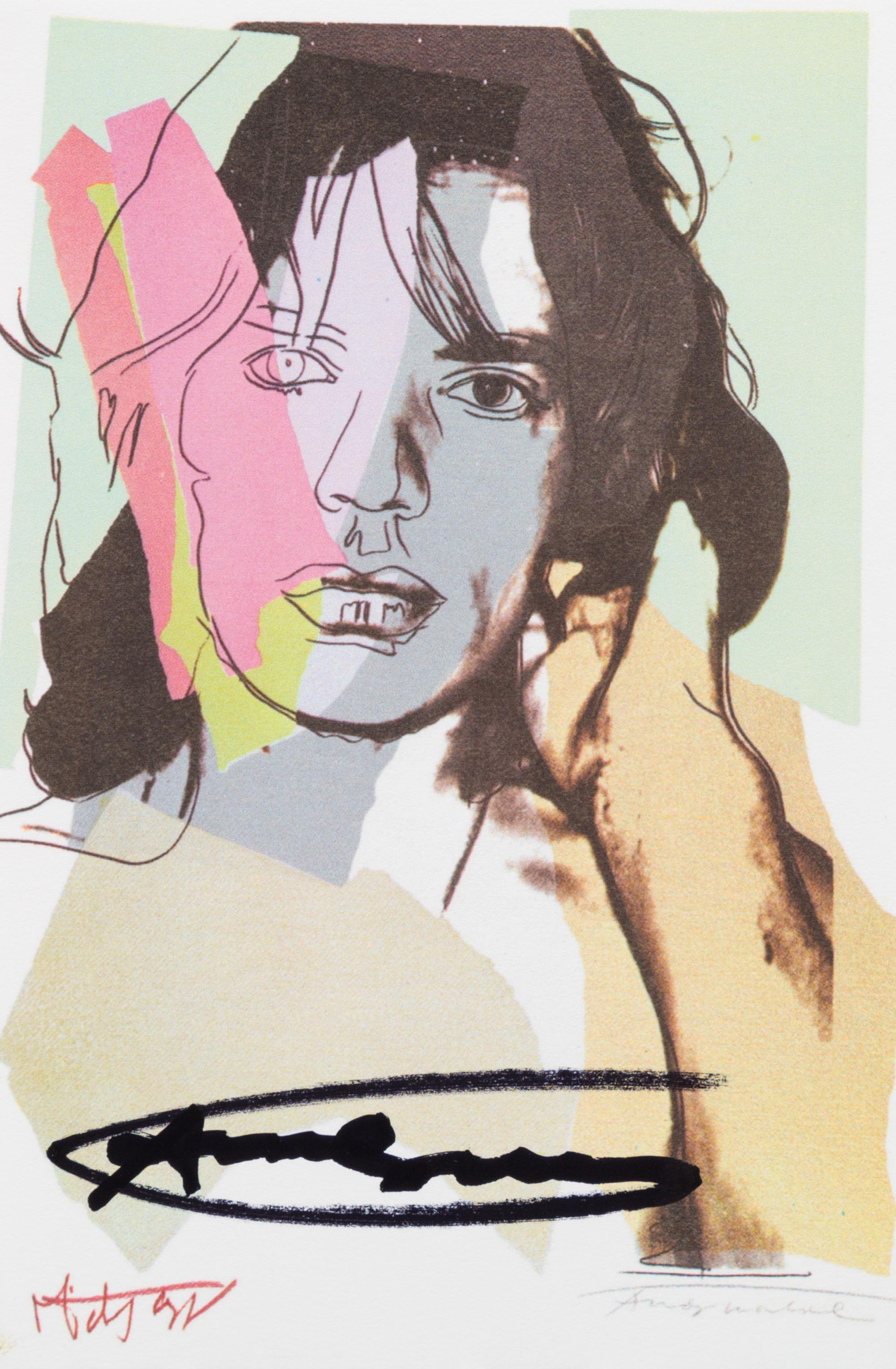 Andy Warhol, (American, 1928-1987), Mick Jagger, 1975 (set of ten announcement cards with cover published by Castelli Graphics for the