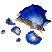 Blue Macchia Seaform Set with Yellow Lip Wraps, 1986