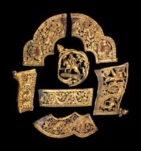 A Large Gilt Bronze Repoussé Mandala