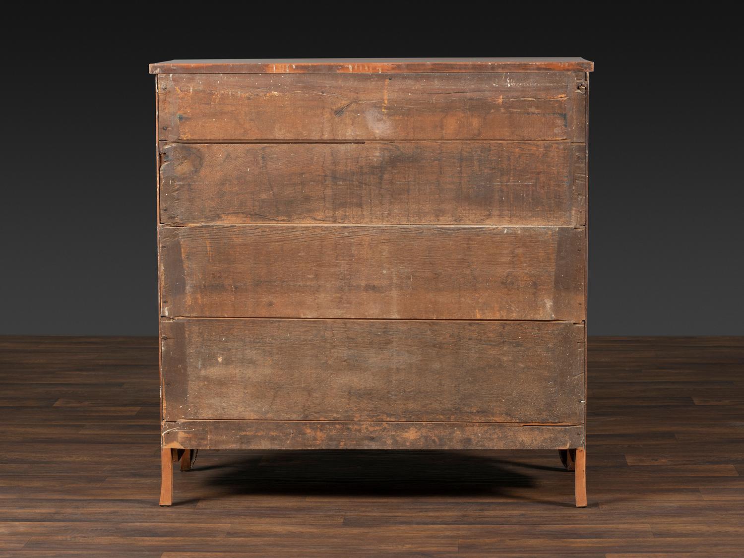 A Federal Fan and Barber Pole Inlaid Cherrywood Chest of Drawers
