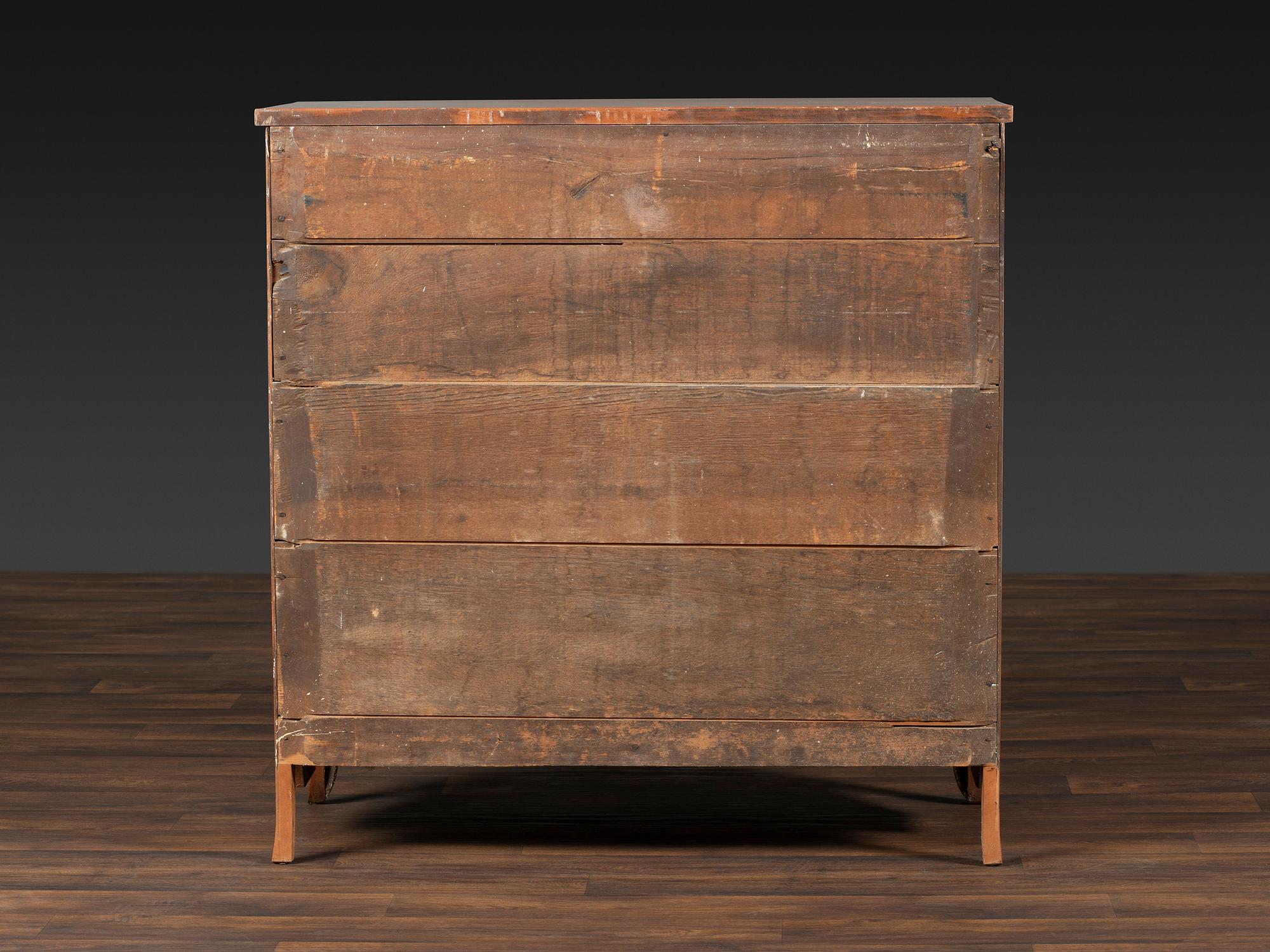 A Federal Fan and Barber Pole Inlaid Cherrywood Chest of Drawers