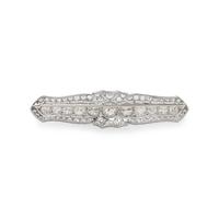J.E. CALDWELL & CO., ANTIQUE PLATINUM AND DIAMOND BAR PIN