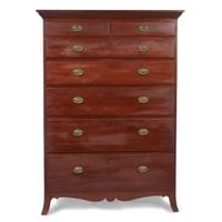 Federal cherrywood tall chest circa 1800