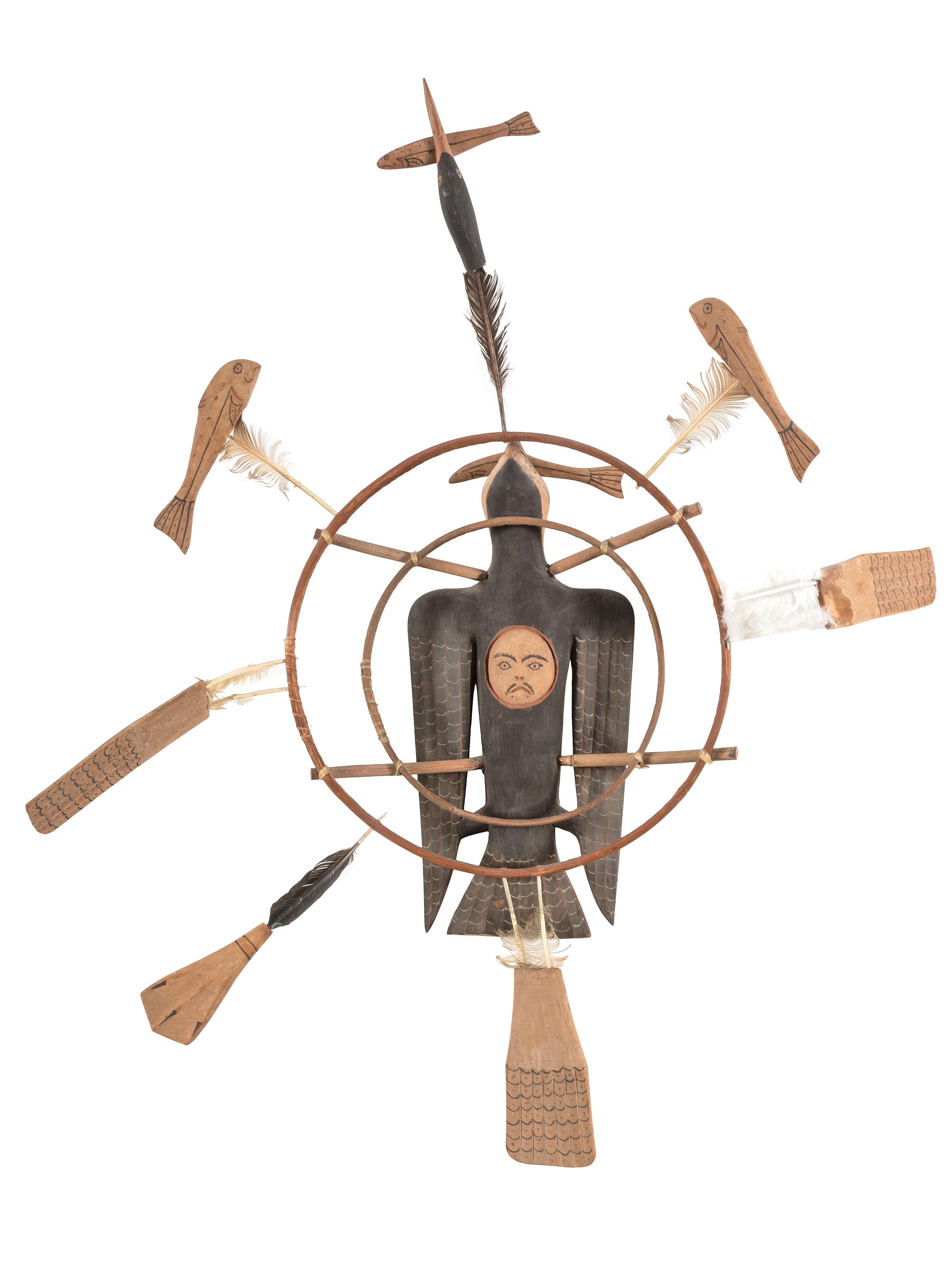 Nunivak Island Painted Wood Mask, Loon