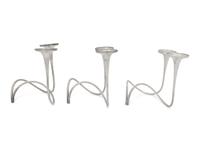 A Set of Three American Modernist Silver Two-Light Candelabra