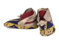 Sioux Child's Fully Beaded Hide Moccasins