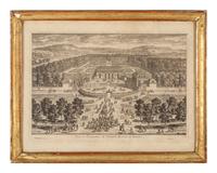 A Group of Four Framed Engravings Depicting French Gardens