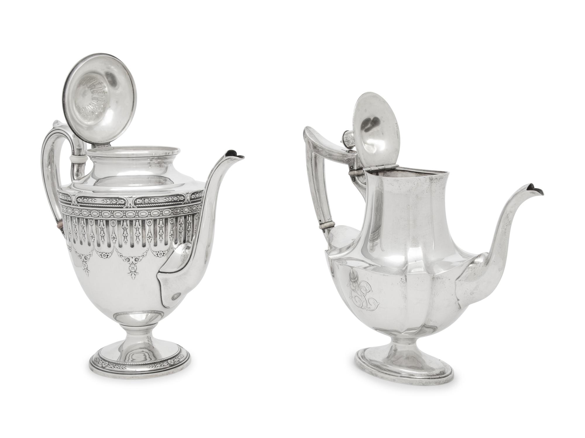 Two American Silver Coffee Pots