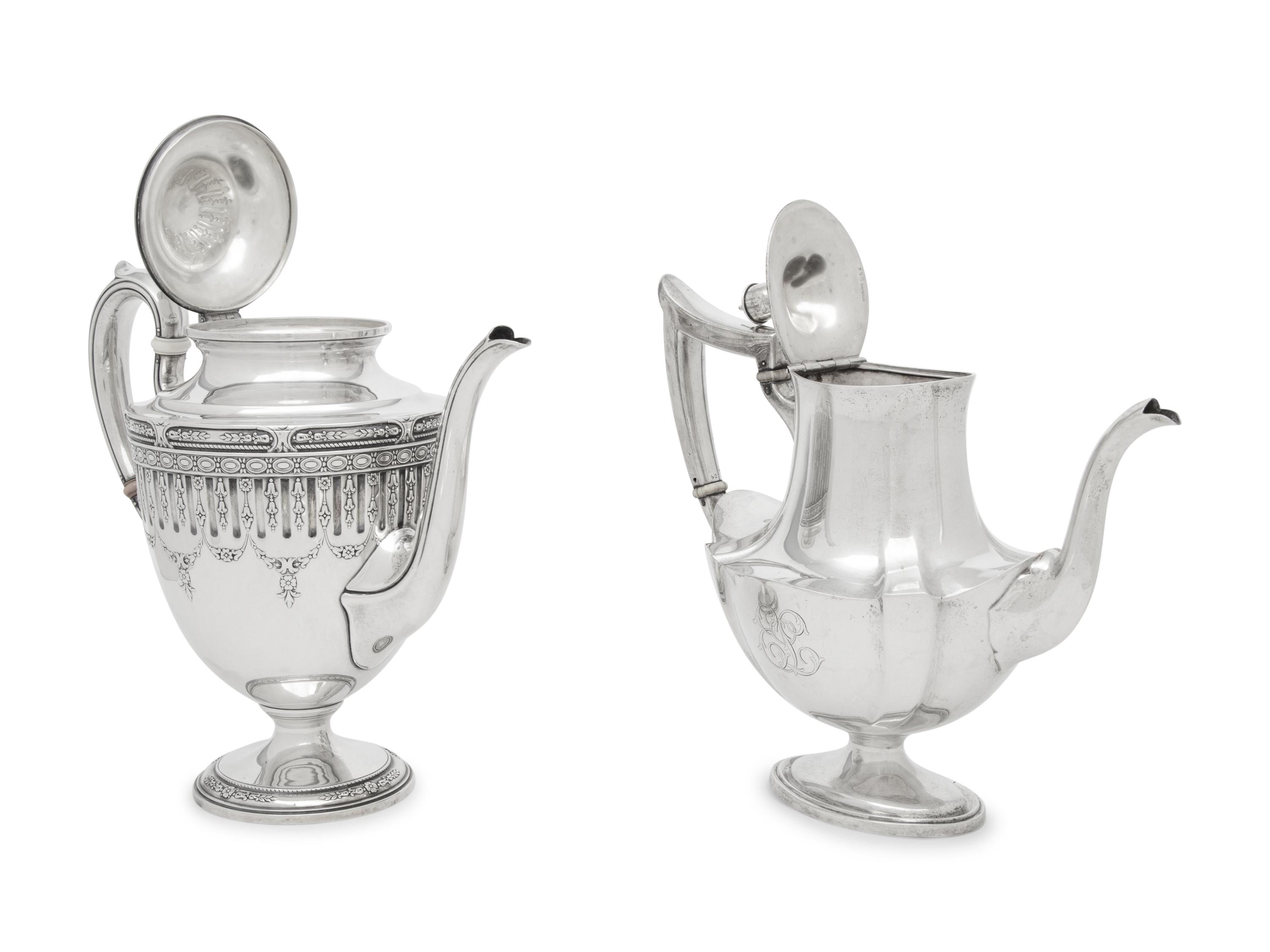 Two American Silver Coffee Pots