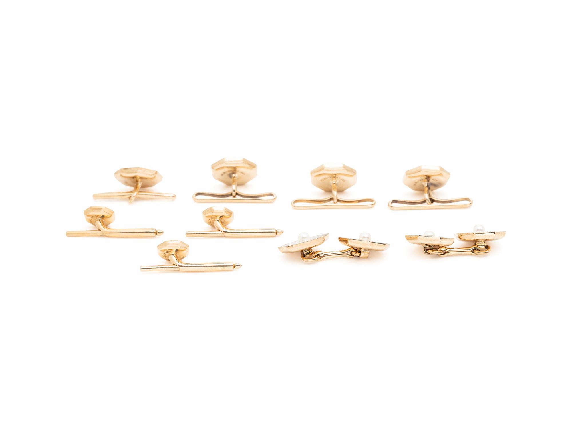 CARTIER, ART DECO, MOTHER-OF-PEARL AND SEED PEARL DRESS SET