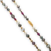 Verdura, Cultured Pearl, Diamond and Multigem Necklace