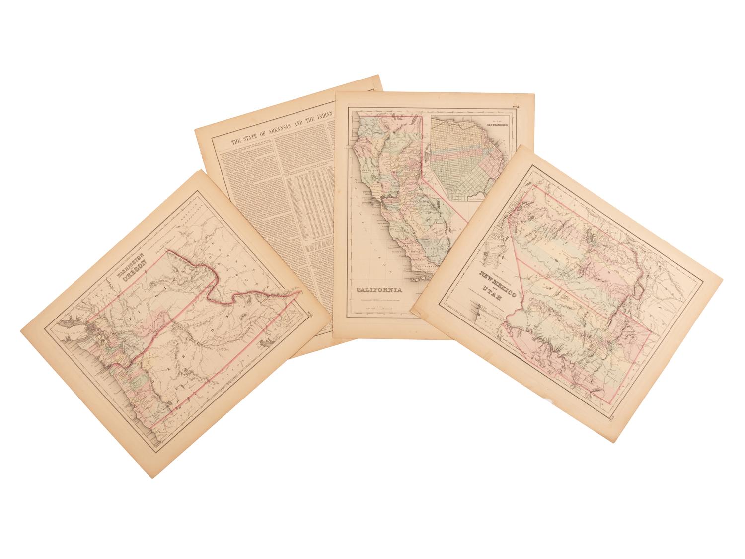 [AMERICANA - MAPS]. COLTON, George W. (1827-1900). A group of 50 maps from Colton’s General Atlas . New York, J. H. Colton and Company, 1857.