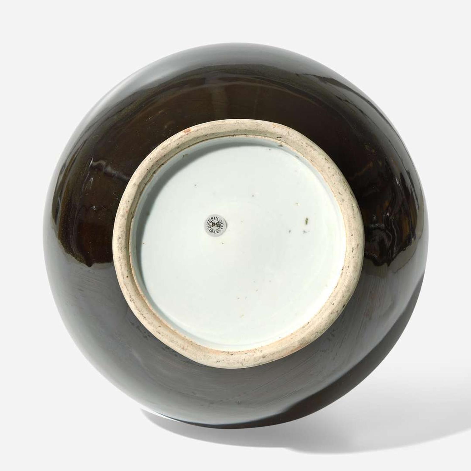 A Chinese mirror black and russet brown porcelain baluster vase 18th / 19th century