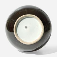 A Chinese mirror black and russet brown porcelain baluster vase 18th / 19th century