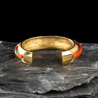 Don Supplee (Hopi, b. 1965) — 18K Gold, Coral, Turquoise, and Opal Cuff Bracelet